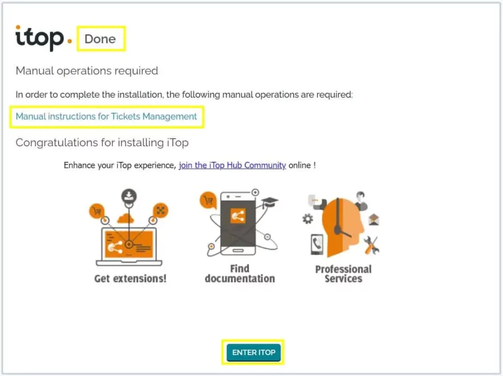 iTop Installation wizard on Ubuntu 22.04, Step14, iTop manual Operation