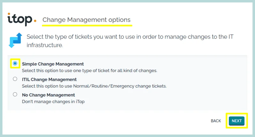 iTop Change Management Options