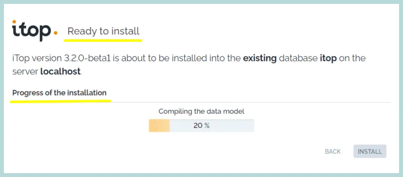 iTop Installation Progress