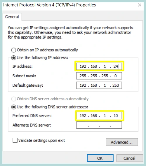 DNS Configuration PC2